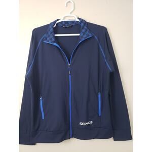 RARE Boardroom Eco Apparel Sophos Cyber Security Mens Jacket Size L Navy Zip